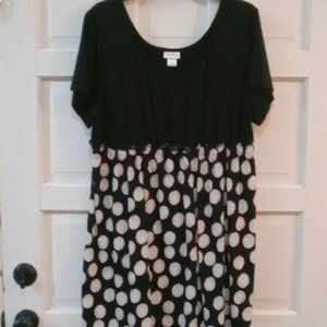 Motherhood Maternity Dress Black & White Size 1X Polka Dot Skirt